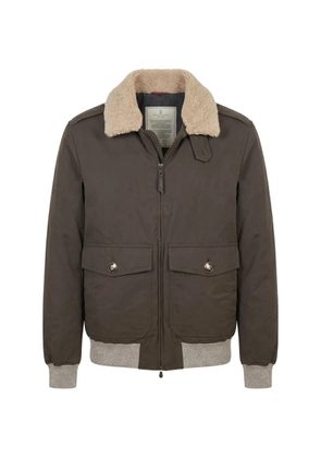 Brunello Cucinelli shearling-collar zip-up jacket - Brown
