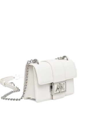 Armani Exchange logo-plaque chain-link cross body mini bag - White