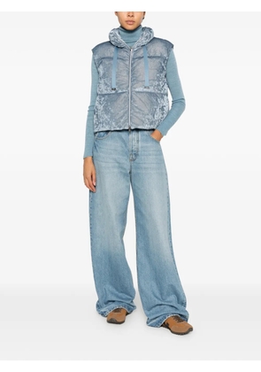 Herno quilted velvet zip-up gilet - Blue