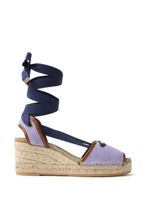 Versace Lola suede wedge sandals 65 mm - Purple