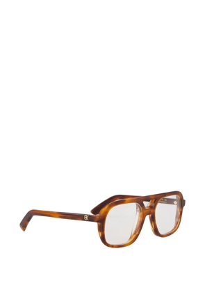 Emmanuelle Khanh tortoiseshell-effect geometric-frame glasses - Brown
