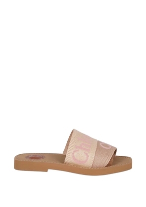 Chloé Woody logo-embroidered sandals - Neutrals