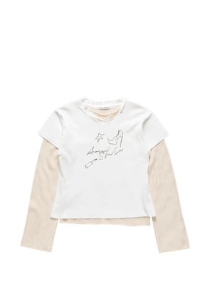 Acne Studios layered graphic-print T-shirt - White