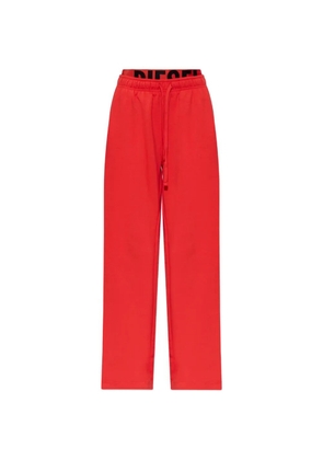 Diesel Leslie-D-pop logo-waistband drawstring track pants - Red