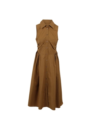 Jovonna Yelira sleeveless pleated-skirt midi dress - Brown