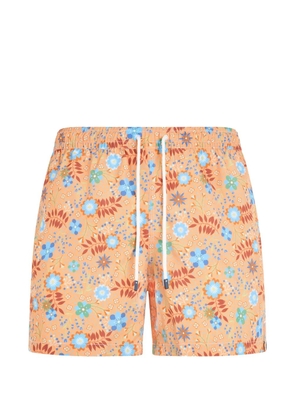 Fedeli floral-print drawstring swim shorts - Orange