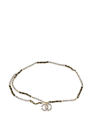 CHANEL Pre-Owned 1995 CC rhinestone chain belt - Gold