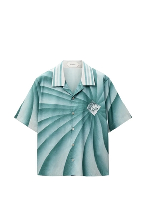 Versace printed cotton-poplin shirt - Blue