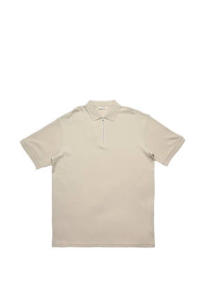 SELECTED Krister zip-up polo shirt - Neutrals
