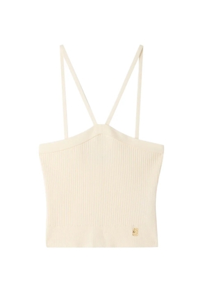 SANDRO ribbed-knit cropped top - Neutrals