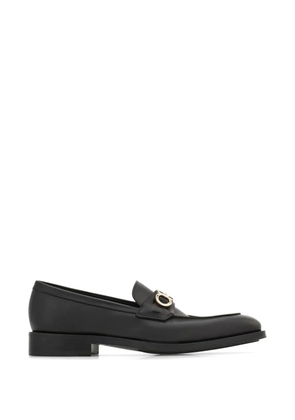 Ferragamo Gancini plaque leather loafers - Black