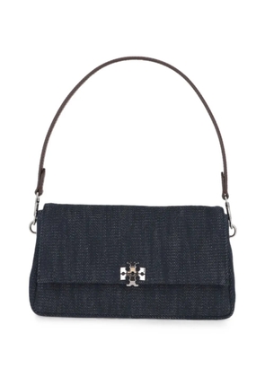 Tory Burch small Charlie logo-plaque shoulder bag - Blue