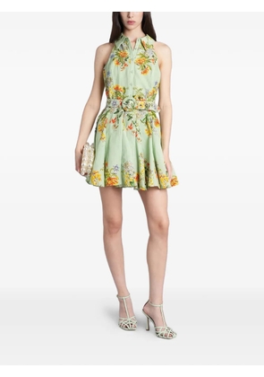 Hemant And Nandita floral-print belted mini dress - Green