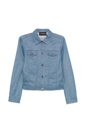 Karl Lagerfeld logo-embroidered lightweight denim jacket - Blue