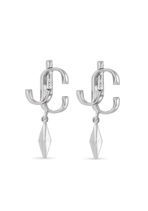 Jimmy Choo logo-lettering drop earrings - Silver