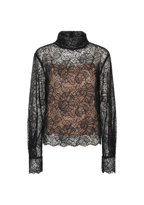 ROTATE BIRGER CHRISTENSEN lace long-sleeve midi dress - Black