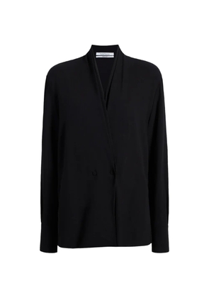 Another Tomorrow V-neck blouse - Black