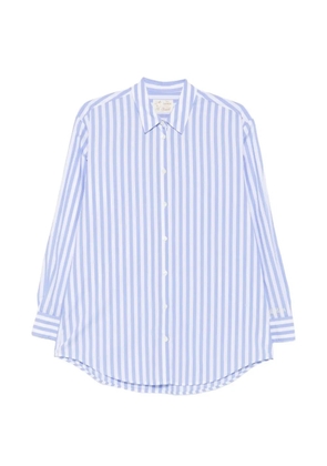 MC2 Saint Barth stripe-print embroidered-logo shirt - Blue
