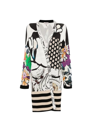 Etro Vintage multicolour print coat - White