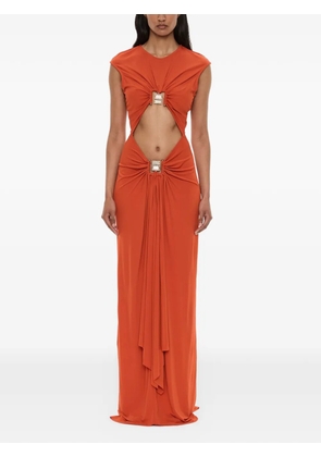 Christopher Esber Bezel Quartz cut-out long dress - Orange