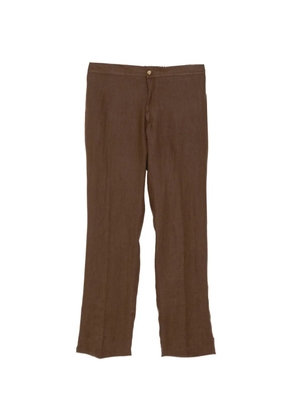 Kiton rear elasticated waistband straight-leg trousers - Brown