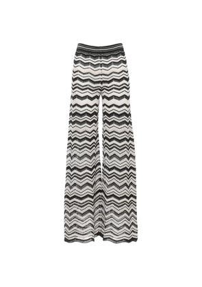 D.Exterior chevron lurex trousers - Black