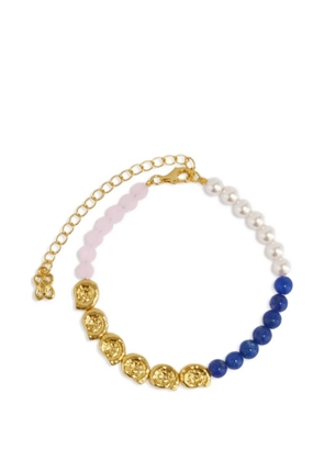 Ottoman Hands lapis pink jade beaded bracelets - Gold