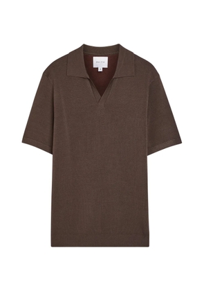 RAITH fine-knit polo shirt - Brown