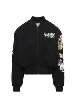 KidSuper patch-detail bomber jacket - Black