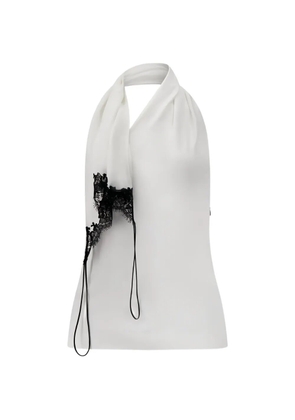 Fidan Novruzova Priscilla lace-trim halterneck top - White