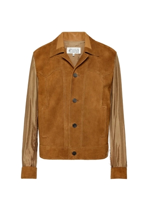 Maison Margiela suede bomber jacket - Brown