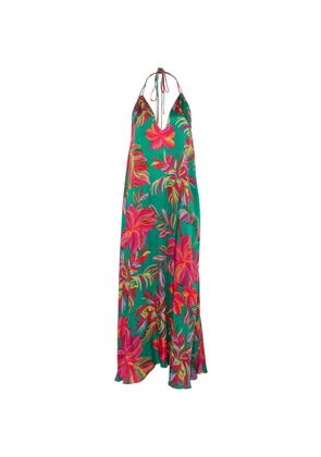 Sundress Natasha floral-print halterneck maxi dress - Green