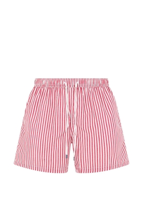 Fedeli striped drawstring-waist swim shorts - Red