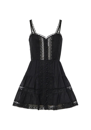 Charo Ruiz Ibiza Lenora broderie-anglaise tiered mini dress - Black
