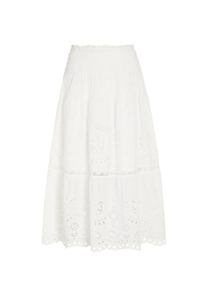 LoveShackFancy Mallow A-Line midi skirt - White