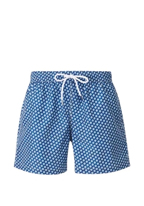 Fedeli floral-motif drawstring swim shorts - Blue