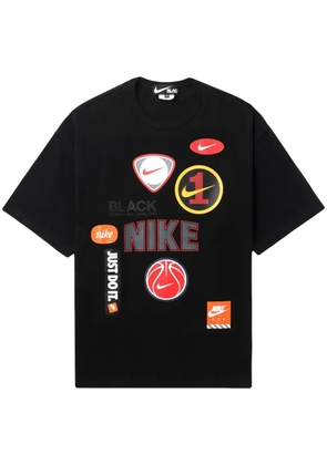 Black Comme Des Garçons logo-print cotton T-shirt