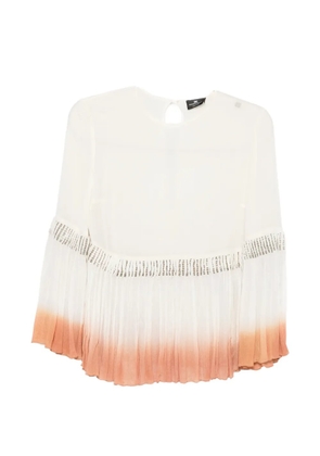 Elisabetta Franchi pleated ombré-effect top - White