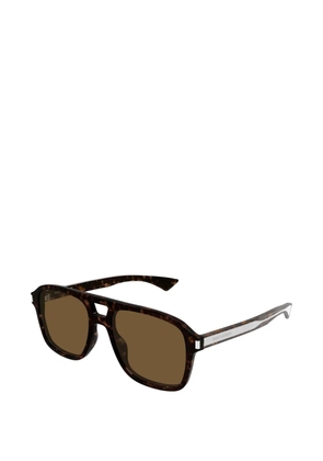 Saint Laurent Eyewear SL 881 tortoiseshell-effect pilot-frame sunglasses - Brown