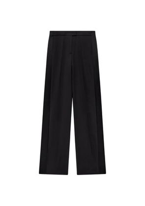 Another Tomorrow satin-stripe tuxedo trousers - Black