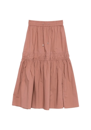 Patrizia Pepe drawstring-waist tiered midi skirt - Pink