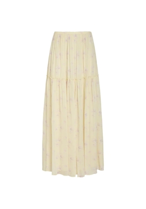 LoveShackFancy Positano pleated skirt - Yellow