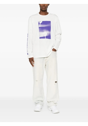 OAMC Peacemaker panorama-print long-sleeve T-shirt - White
