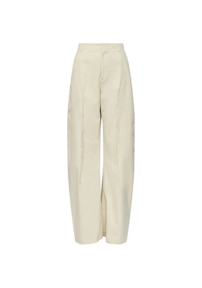 MM6 Maison Margiela light cotton twill wide-leg trousers - Neutrals
