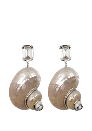 Jennifer Behr Oriana crystal-embellished shell earrings - Silver