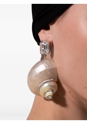 Jennifer Behr Oriana crystal-embellished shell earrings - Silver