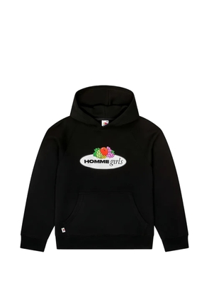 HommeGirls x Fruit Of The Loom logo-print raglan-sleeve hoodie - Black