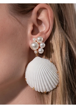 Jennifer Behr Sela shell-pendant earrings - Gold