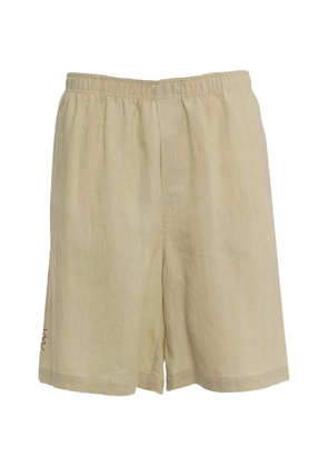 AMARANTO embroidered-logo straight-leg shorts - Neutrals