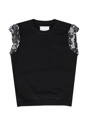 Maison Margiela floral-print ruffled sweatshirt - Black